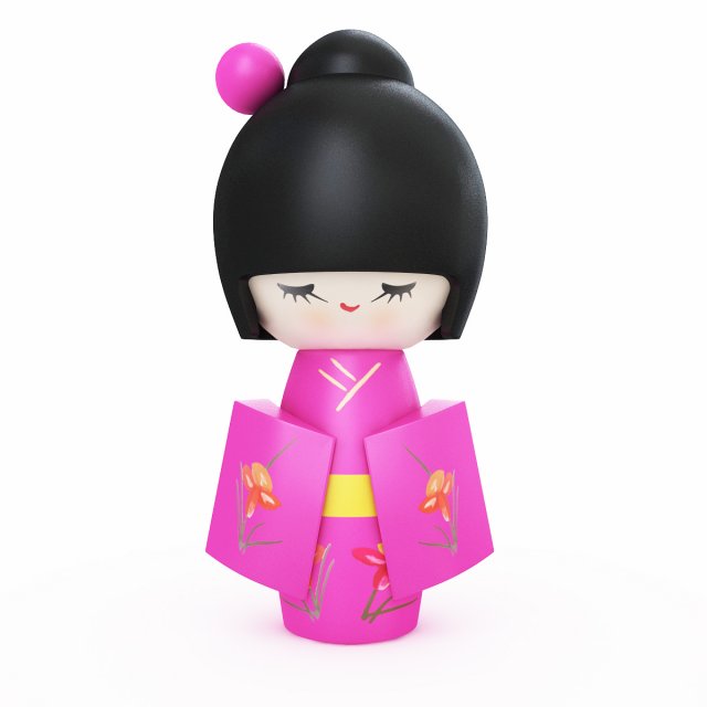 japanese wooden doll Modèle 3D .c4d .max .obj .3ds .fbx .stl .blend 