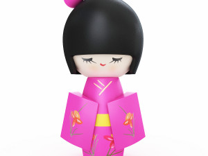 japanese wooden doll 3D Model