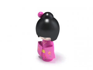 japanese wooden doll 3D Model