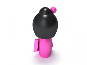 japanese wooden doll Modèle 3D