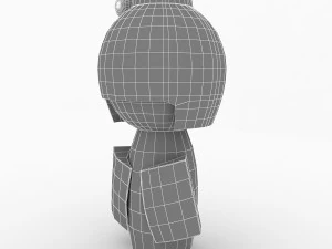 japanese wooden doll 3D Model