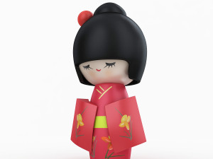 japanese wooden doll 2 3D Модель