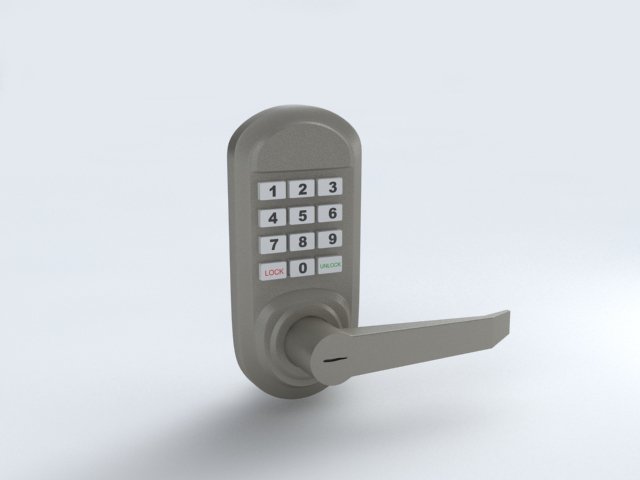 keypad door lock Modello 3D .c4d .max .obj .3ds .fbx .stl .blend 