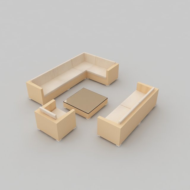 lounge futniture set 3D Model .c4d .max .obj .3ds .fbx .stl .blend 