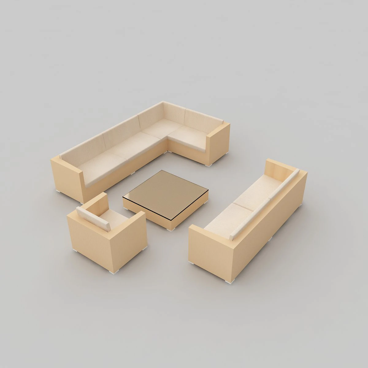 lounge futniture set 3D Model .c4d .max .obj .3ds .fbx .stl .blend 