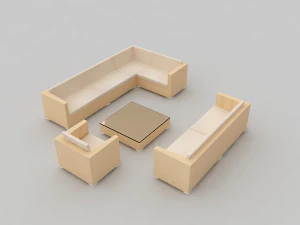 lounge futniture set 3D Model