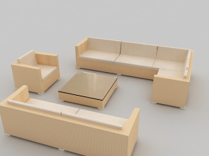 lounge futniture set 3D Model