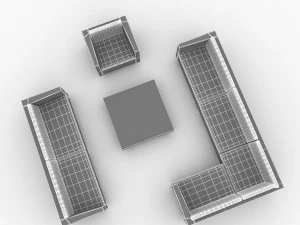 lounge futniture set 3D Model