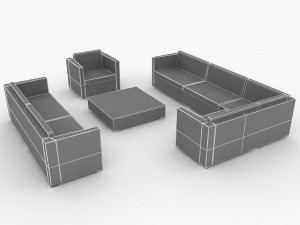lounge futniture set 3D Model