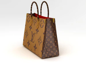 louis vuitton leather bag 2 3D Model