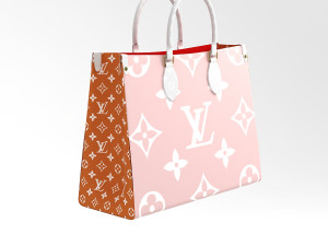 3D model Louis Vuitton Bag Onthego Giant Monogram Pastel Pink VR / AR /  low-poly