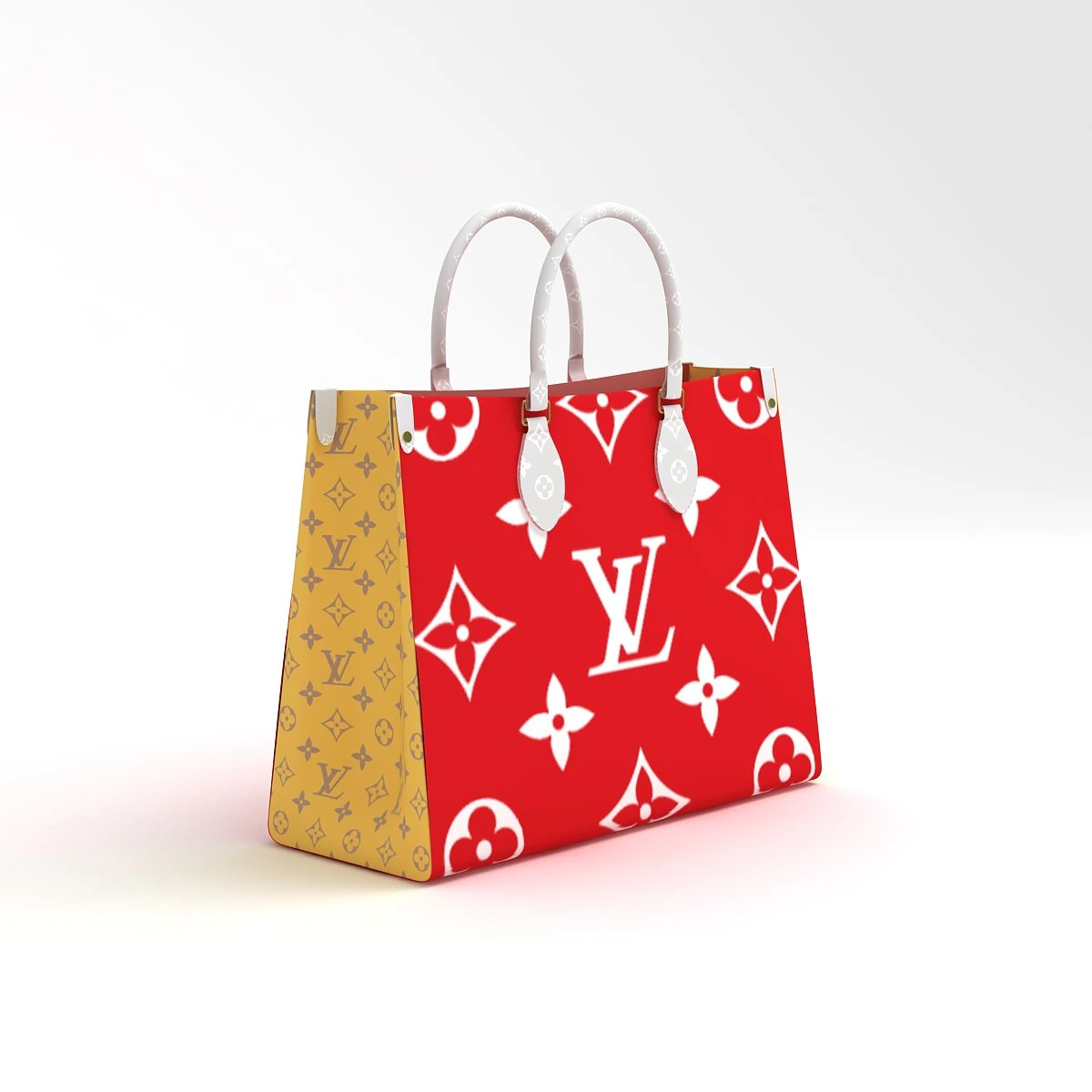 louis vuitton leather bag 4 3D Model .c4d .max .obj .3ds .fbx .stl .blend