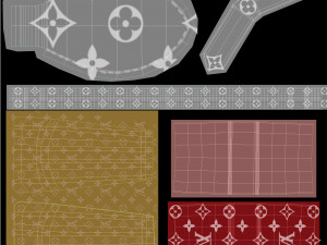 louis vuitton leather bag 4 Model 3D