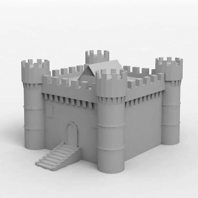 castello medievale Modello 3D .c4d .max .obj .3ds .fbx .stl .blend 