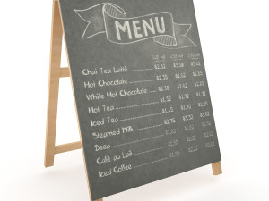menu board Modelo 3D