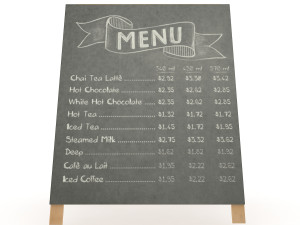 menu board Modelo 3D