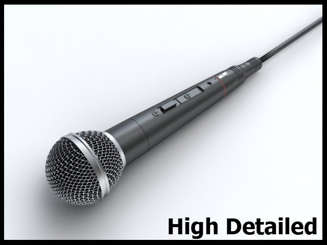 microphone 3D Модель .c4d .max .obj .3ds .fbx .stl .blend