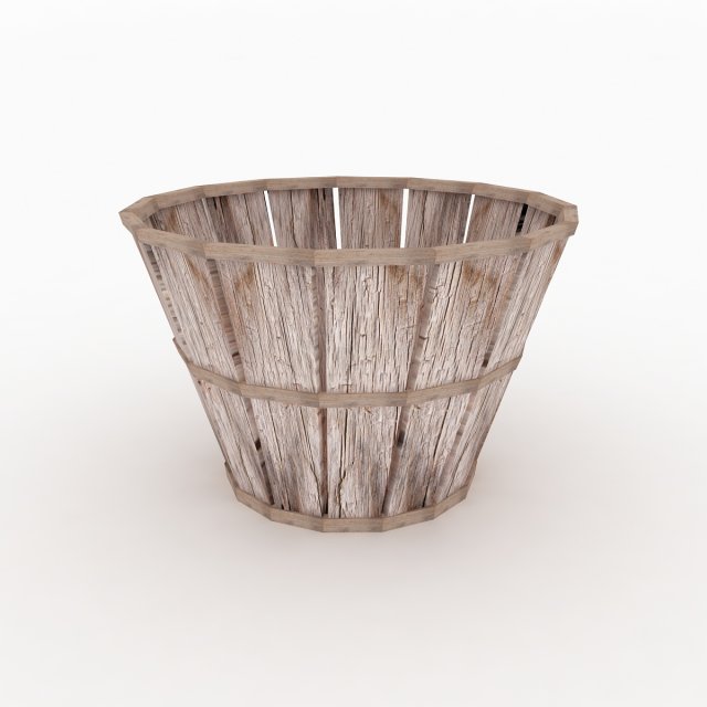 old wood basket 3Dモデル .c4d .max .obj .3ds .fbx .stl .blend 