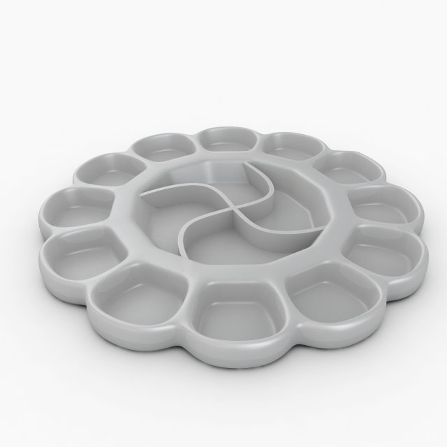 paint mixing tray Model 3D .c4d .max .obj .3ds .fbx .stl .blend 
