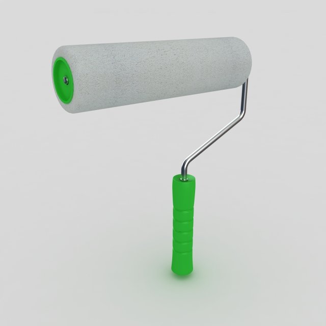 paint roller brush 3D 모델 .c4d .max .obj .3ds .fbx .stl .blend 
