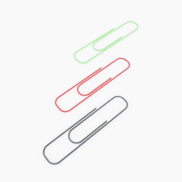 paper clip Model 3D .c4d .max .obj .3ds .fbx .stl .blend 