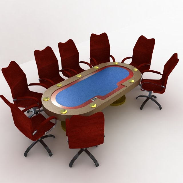 poker table 3D Model .c4d .max .obj .3ds .fbx .stl .blend 