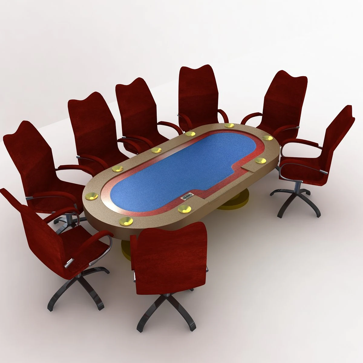 poker table 3D Model .c4d .max .obj .3ds .fbx .stl .blend 