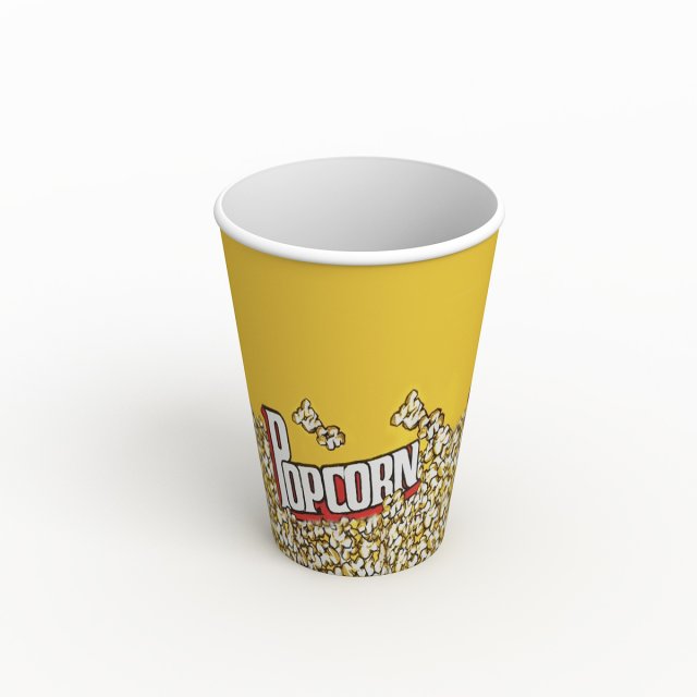 popcorn cup 3Dモデル .c4d .max .obj .3ds .fbx .stl .blend 