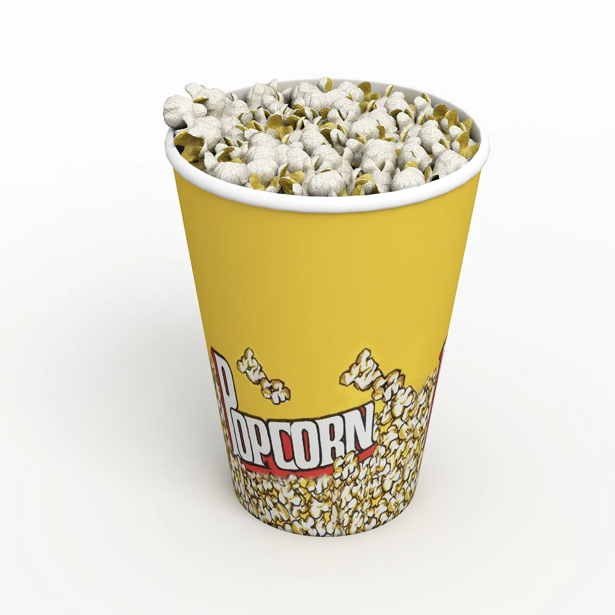 popcorn cup 3D Model .c4d .max .obj .3ds .fbx .stl .blend 