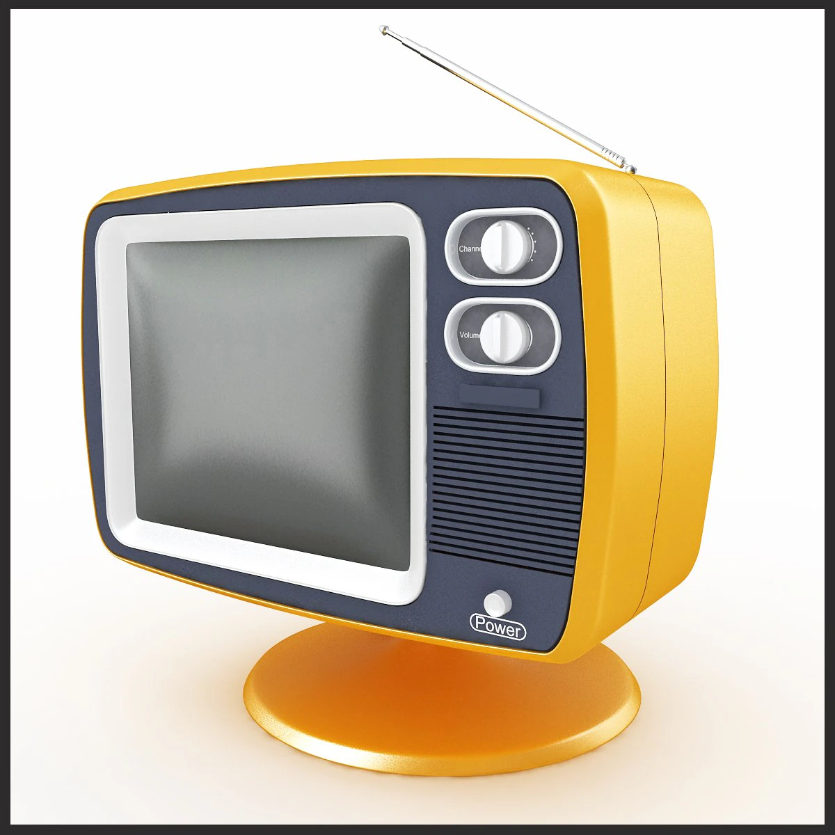 retro tv 3D Model .c4d .max .obj .3ds .fbx .stl .blend 
