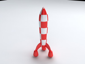 retro rocket Modello 3D