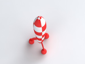 retro rocket Modello 3D