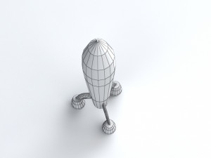 retro rocket Modello 3D