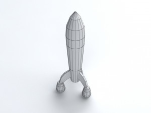 retro rocket Modello 3D