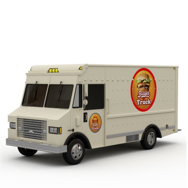 burger truck 3D मॉडल .c4d .max .obj .3ds .fbx .stl .blend 