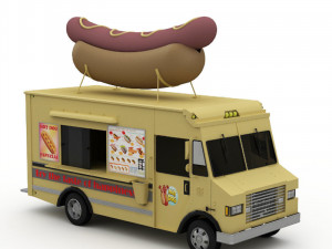 hot dog truck 3D Model