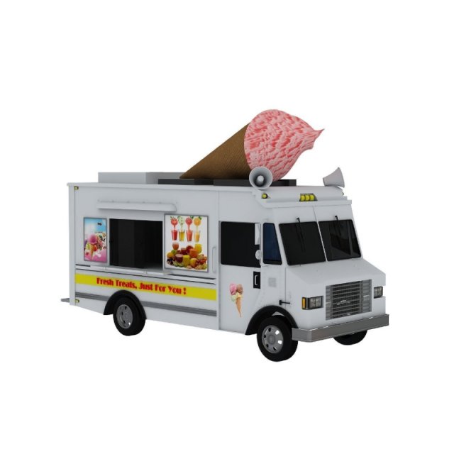 ice cream truck 2 3D 模型 .c4d .max .obj .3ds .fbx .stl .blend 