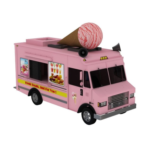 ice cream truck 3 Modèle 3D .c4d .max .obj .3ds .fbx .stl .blend 