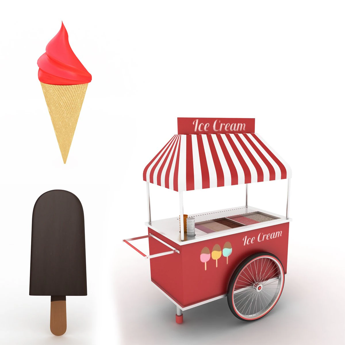 ice cream collection 3D Model .c4d .max .obj .3ds .fbx .stl .blend 