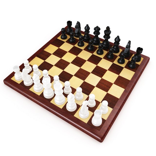 chess board pieces 3D Model .c4d .max .obj .3ds .fbx .stl .blend 