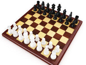 chess board pieces 3D Models
