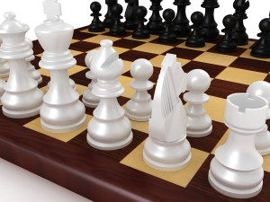 chess board pieces 3D Model
