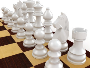 chess board pieces 3D Model