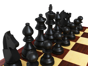 chess board pieces 3D Model