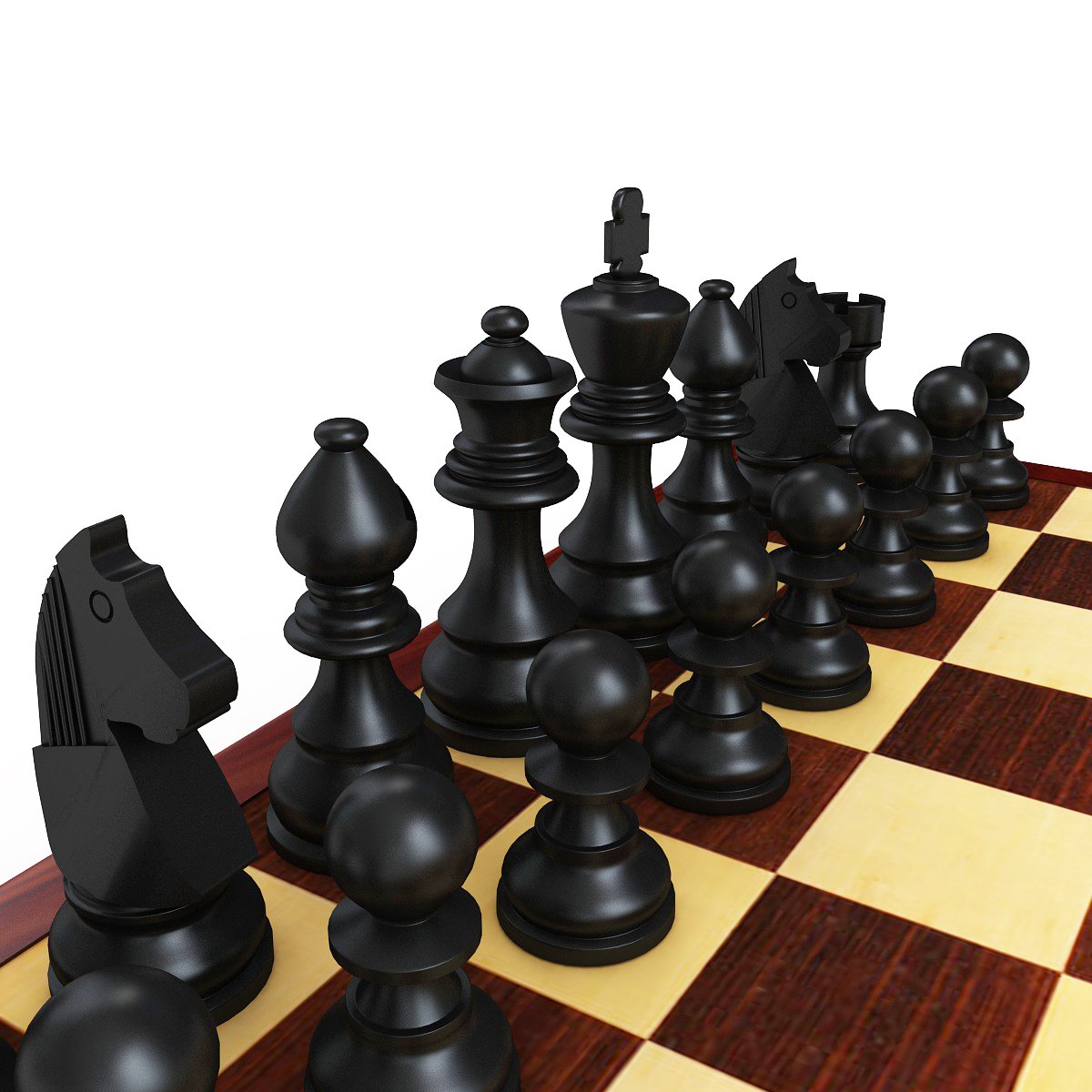 Rei preto e branco - peças de xadrez modelo 3D gratuito - .c4d