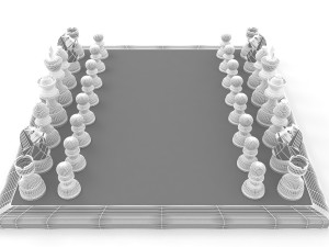 chess board pieces 3D Model
