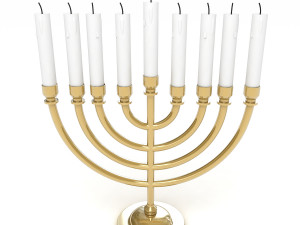 menorah with candle 3D Model