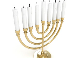 menorah with candle 3D Model