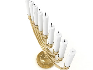 menorah with candle Model 3D