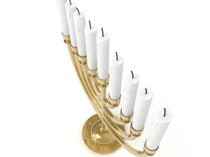 menorah with candle 3D Model